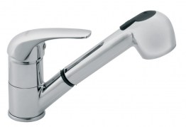 EVIDO ARTO-S álló mosogató csaptelep kihúzható kétfunkciós zuhanyfejjel, elforgatható kifolyóval króm (105315)
